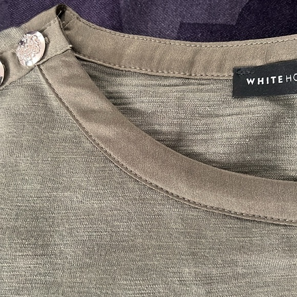 White House Black Market Set of 2 Slub Short Sleeve T shirts Sz XS Blue / Olive - Picture 4 of 4